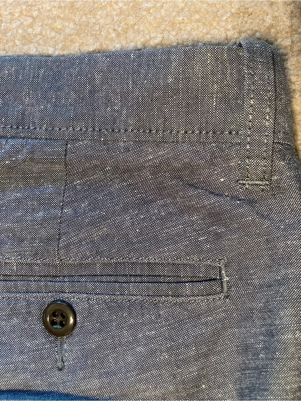 J.Crew 484 Slim-Fit Cotton-Linen Blend Chino Pants in Blue Chambray 33/32